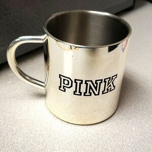 Victoria's Secret Pink silver tin logo dog coffee mug